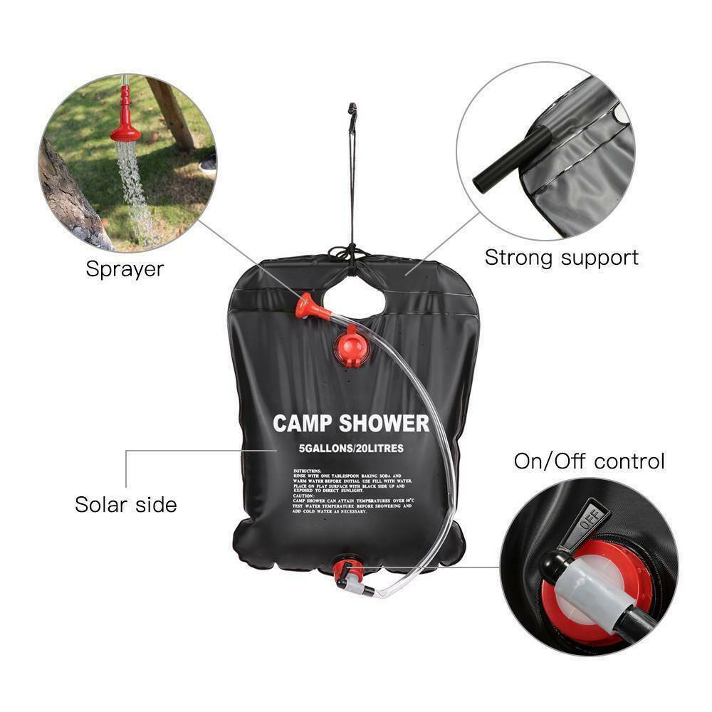 Outdoor Use 20L Portable Solar Sun Camping Shower