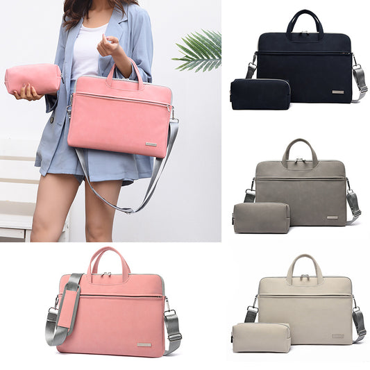 PU Leather Women's Laptop Bag Notebook Carrying Case For MacBook Air 13.3 14 15.6 Inch And Mouse Bag
