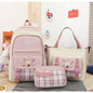 High School, Junior High, Elementary School Plaid Three-piece Set Student Backpack