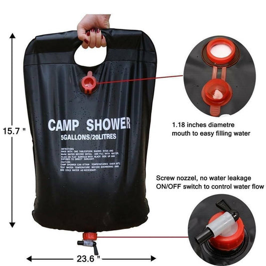 Outdoor Use 20L Portable Solar Sun Camping Shower