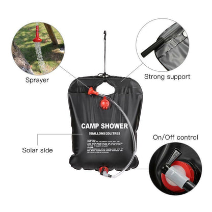 Outdoor Use 20L Portable Solar Sun Camping Shower