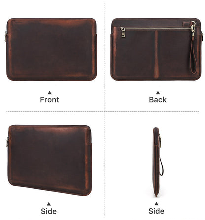 Retro Crazy Horse Leather Case Notebook Computer Bag